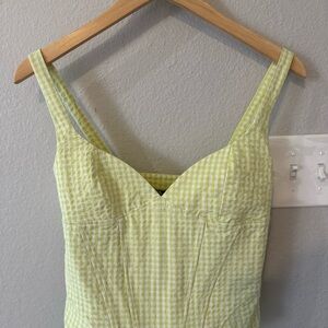 Zara Light Green Gingham corset top